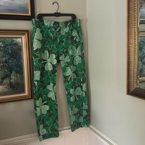 Loud Mouth Golf Pants Loudmouth Mens W38 L32 Print Irish Clover Green Size 38